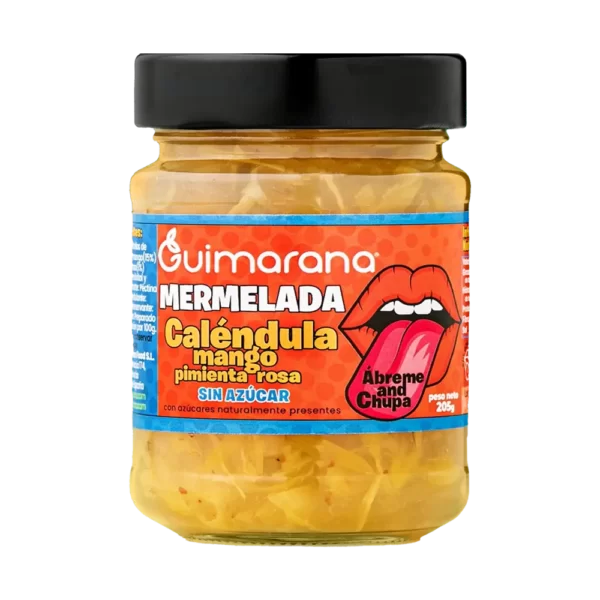 Mermelada sin azúcar calendula mango pimienta rosa - Guimarana