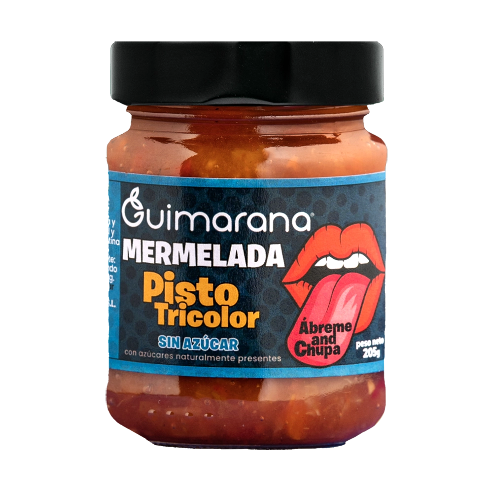 Mermelada sin azúcar pisto tricolor - Guimarana